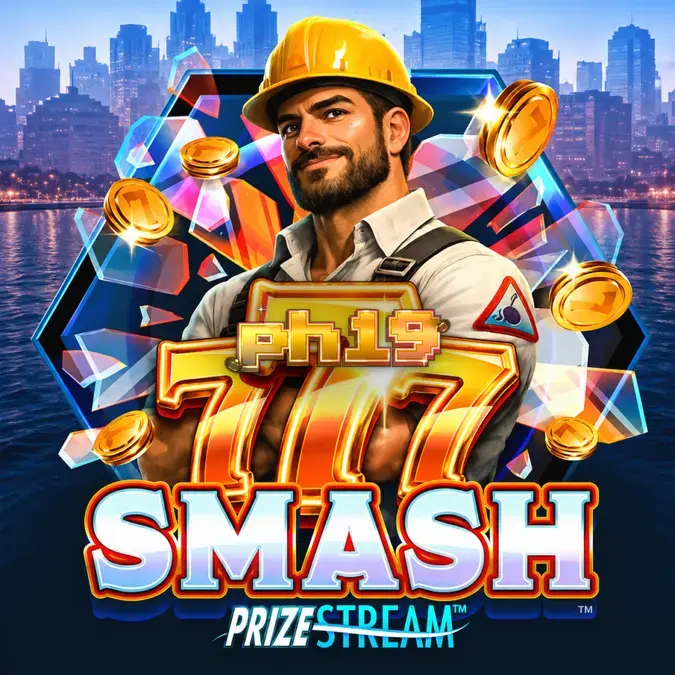 Isang construction site themed slot game na may wrecking ball at industrial design.